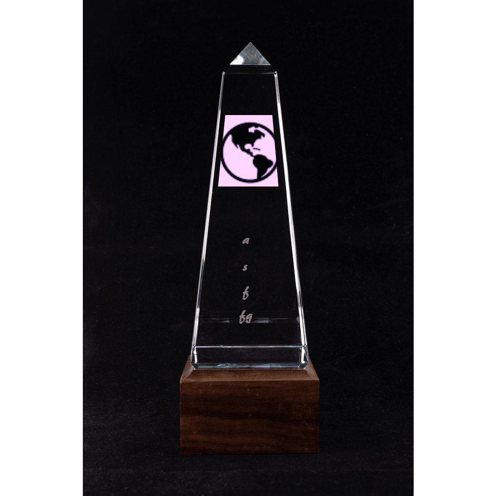 Crystal Obelisk with Walnut Base - Customer's Product with price 149.00 ID LZwDGguy6gZB9n8NSfIA53hV