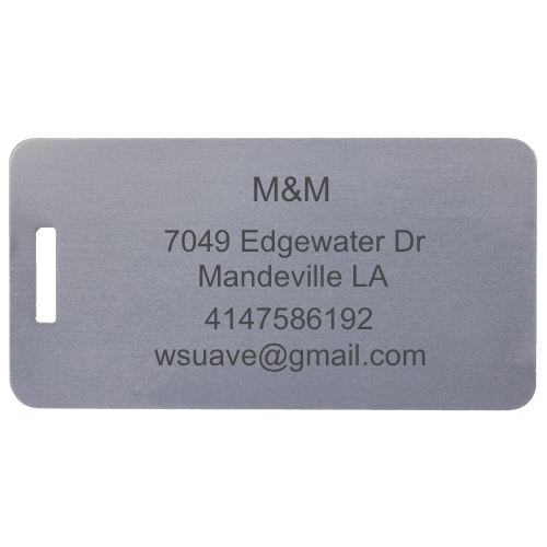 Silver Engraved Metal Luggage Tag