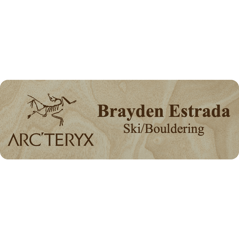 Arc'teryx Name Tag - 2 Lines - Customer's Product with price 6.25 ID D16YUWPt17wjwf9vmzHOrTl2