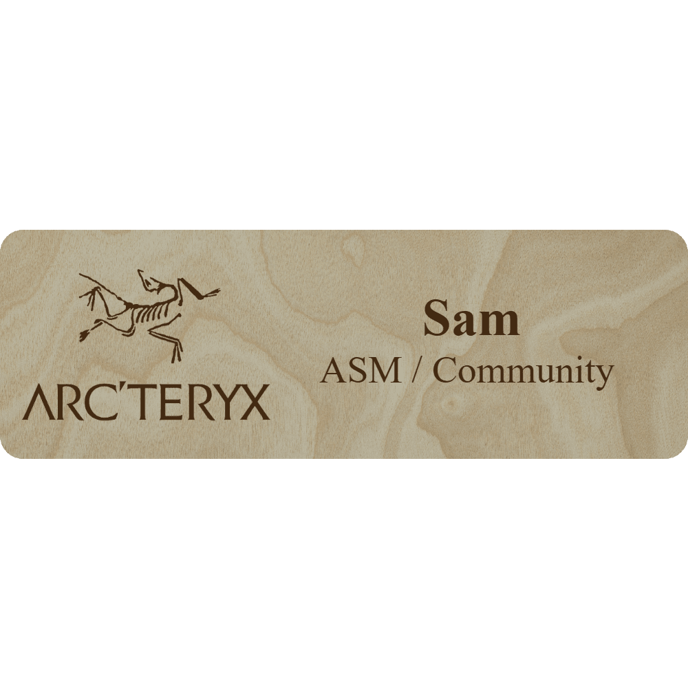 Arc'teryx Name Tag - 2 Lines - Customer's Product with price 6.25 ID g8glKqXWtz8kS1ftkv-IpJ2O