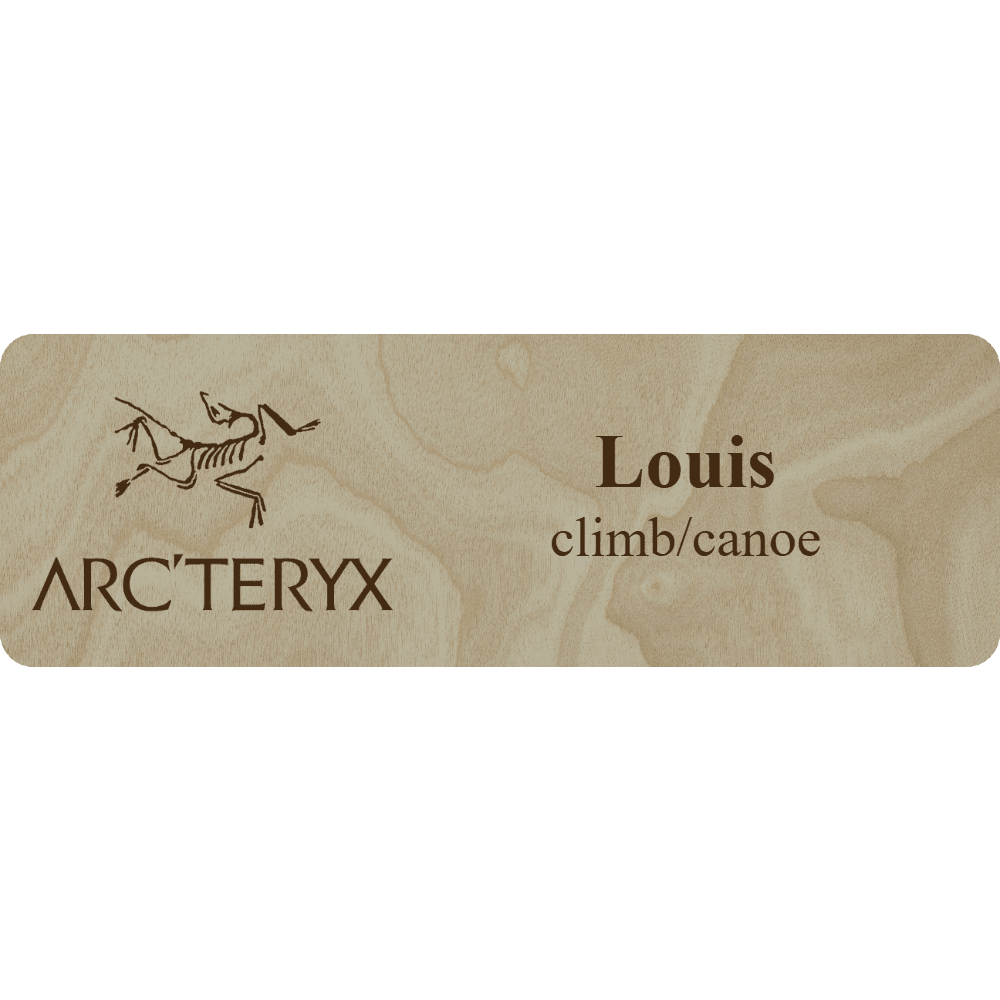 Arc'teryx Name Tag - 2 Lines - Customer's Product with price 6.25 ID s5Z7LT6Ma5eni78V153vsbum