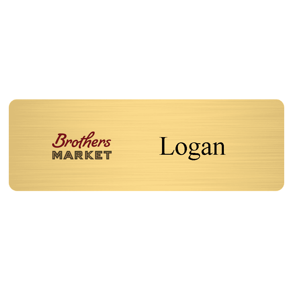 1 x 3 Color Printed Metal Name Tag