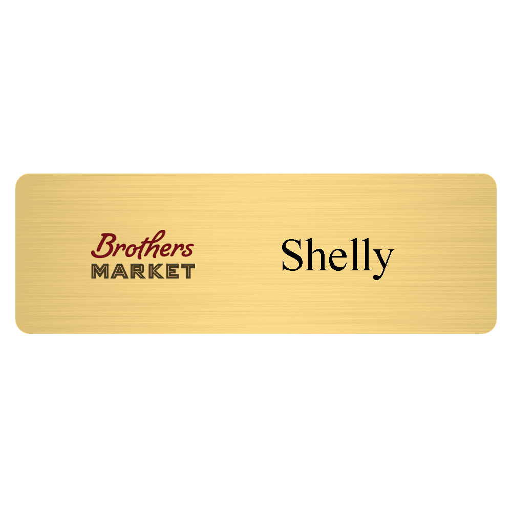 1 x 3 Color Printed Metal Name Tag