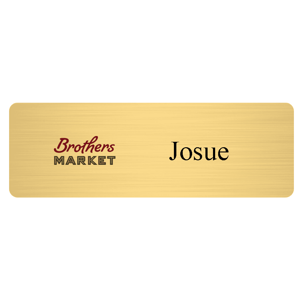 1 x 3 Color Printed Metal Name Tag