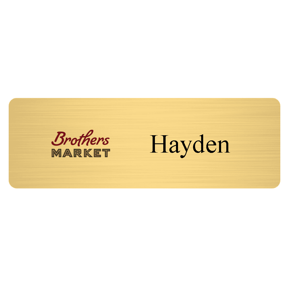 1 x 3 Color Printed Metal Name Tag