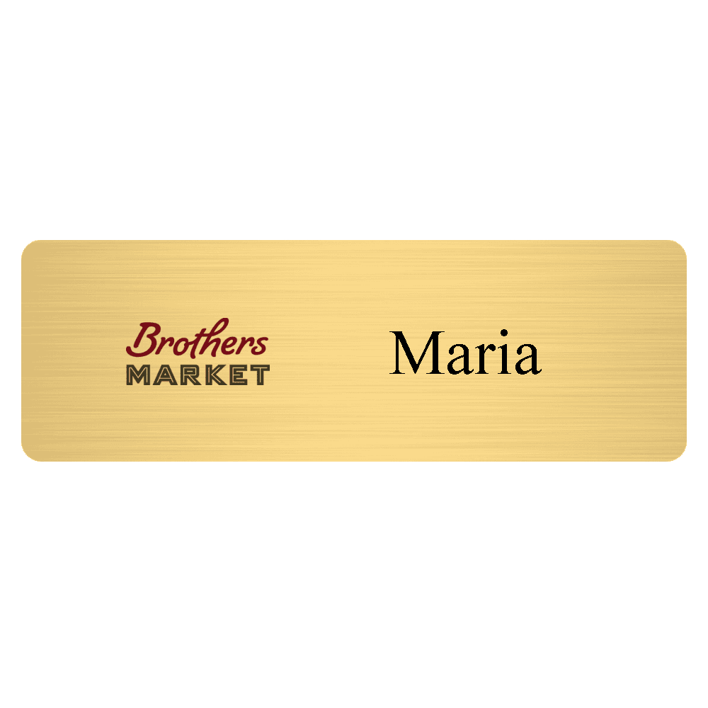 1 x 3 Color Printed Metal Name Tag