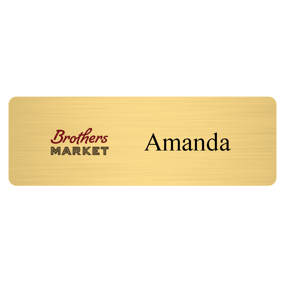 1 x 3 Color Printed Metal Name Tag
