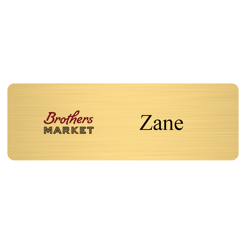 1 x 3 Color Printed Metal Name Tag