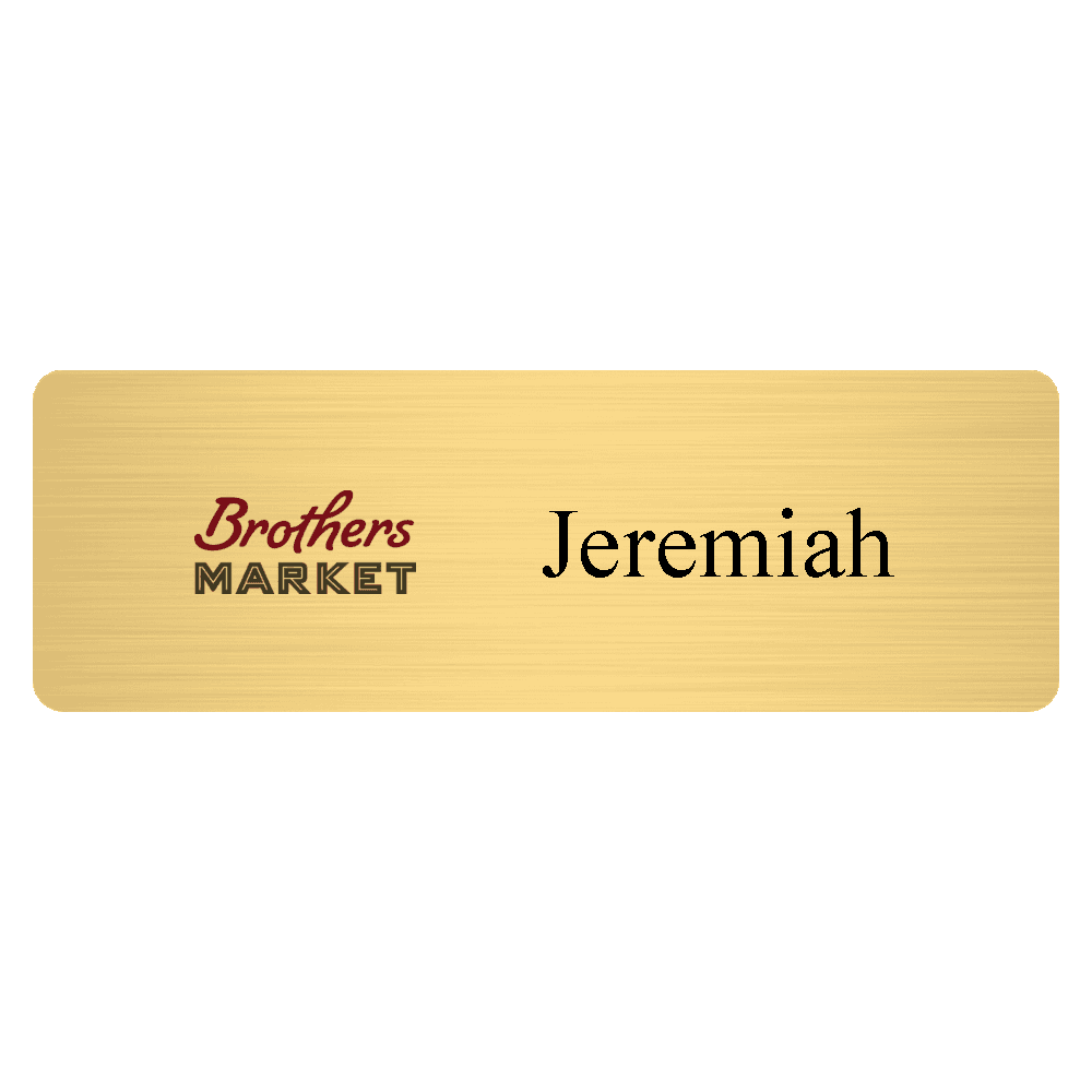 1 x 3 Color Printed Metal Name Tag