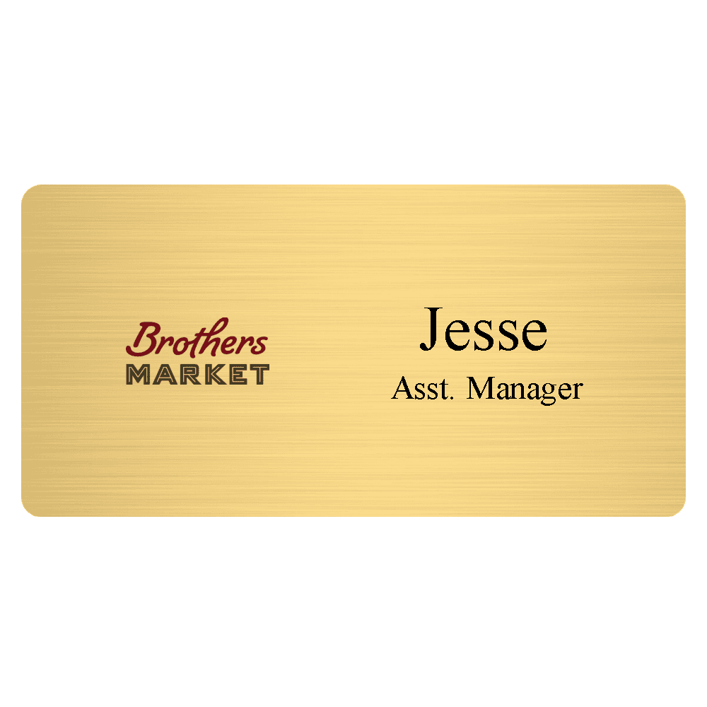 1½ x 3 Color Printed Metal Name Tag