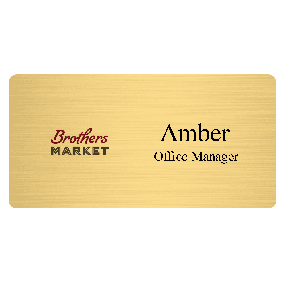 1½ x 3 Color Printed Metal Name Tag