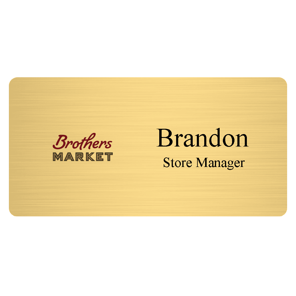 1½ x 3 Color Printed Metal Name Tag
