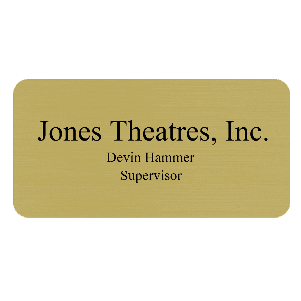 1½ x 3 Engraved Name Tag