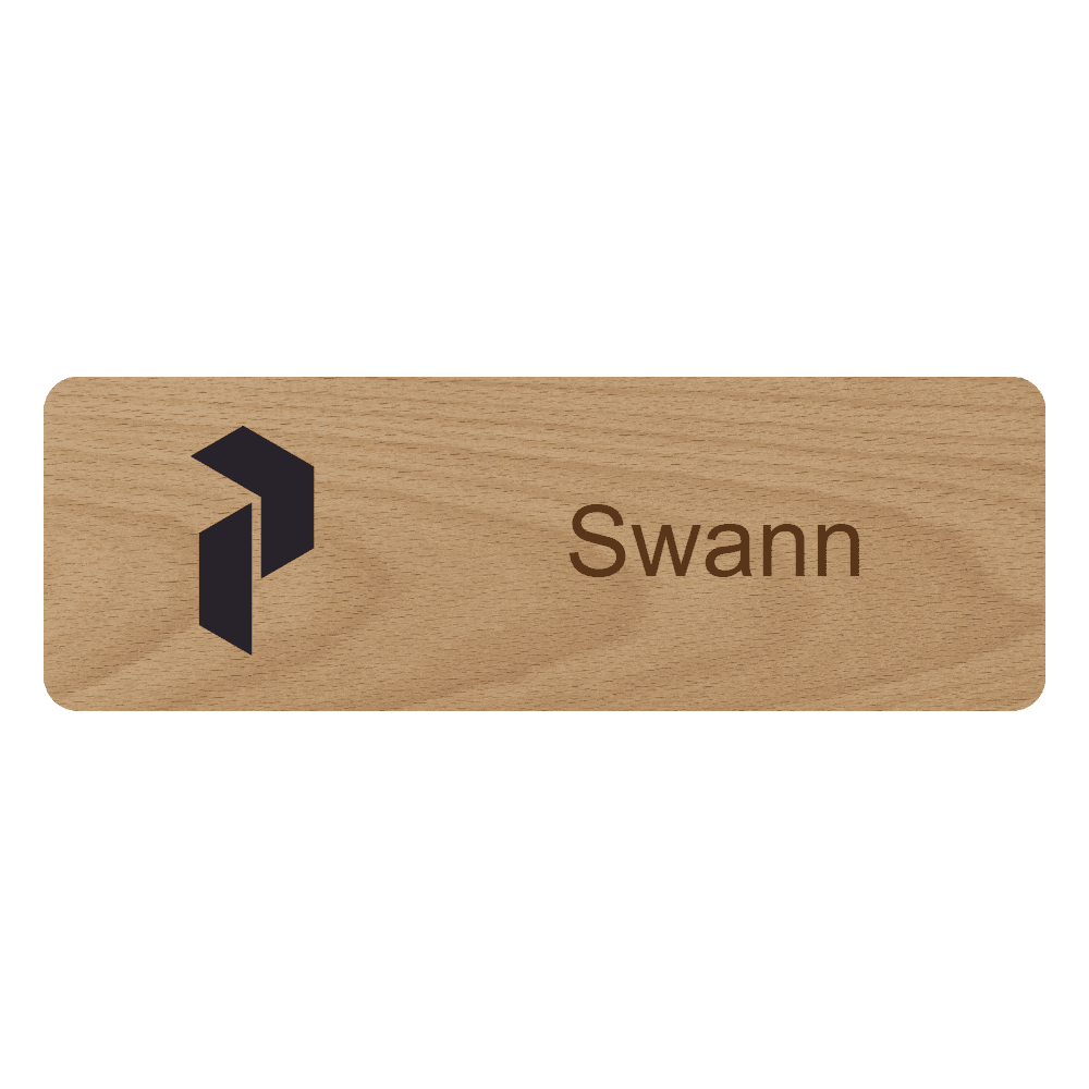 1 x 3 Engraved Wood Name Tag