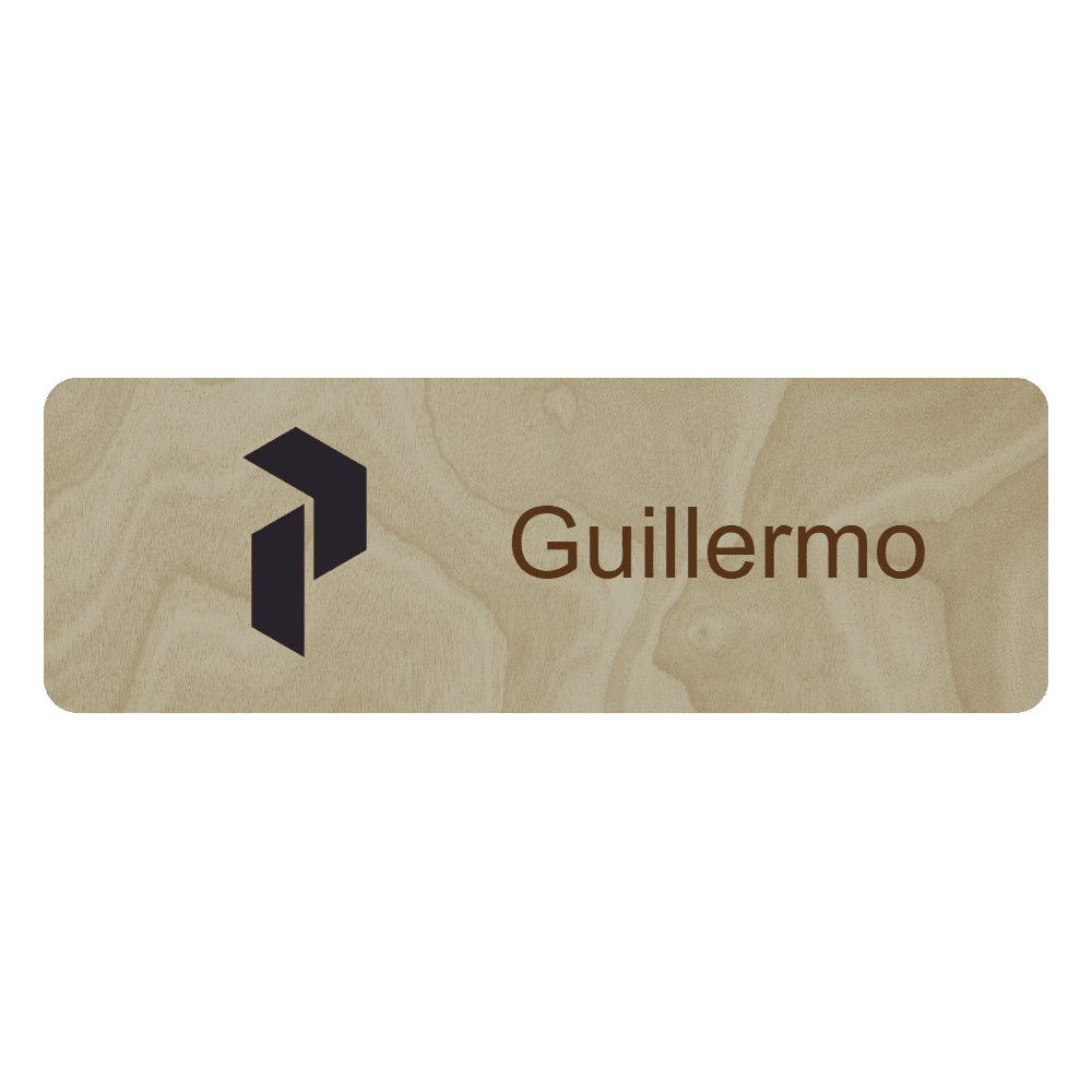 1 x 3 Engraved Wood Name Tag