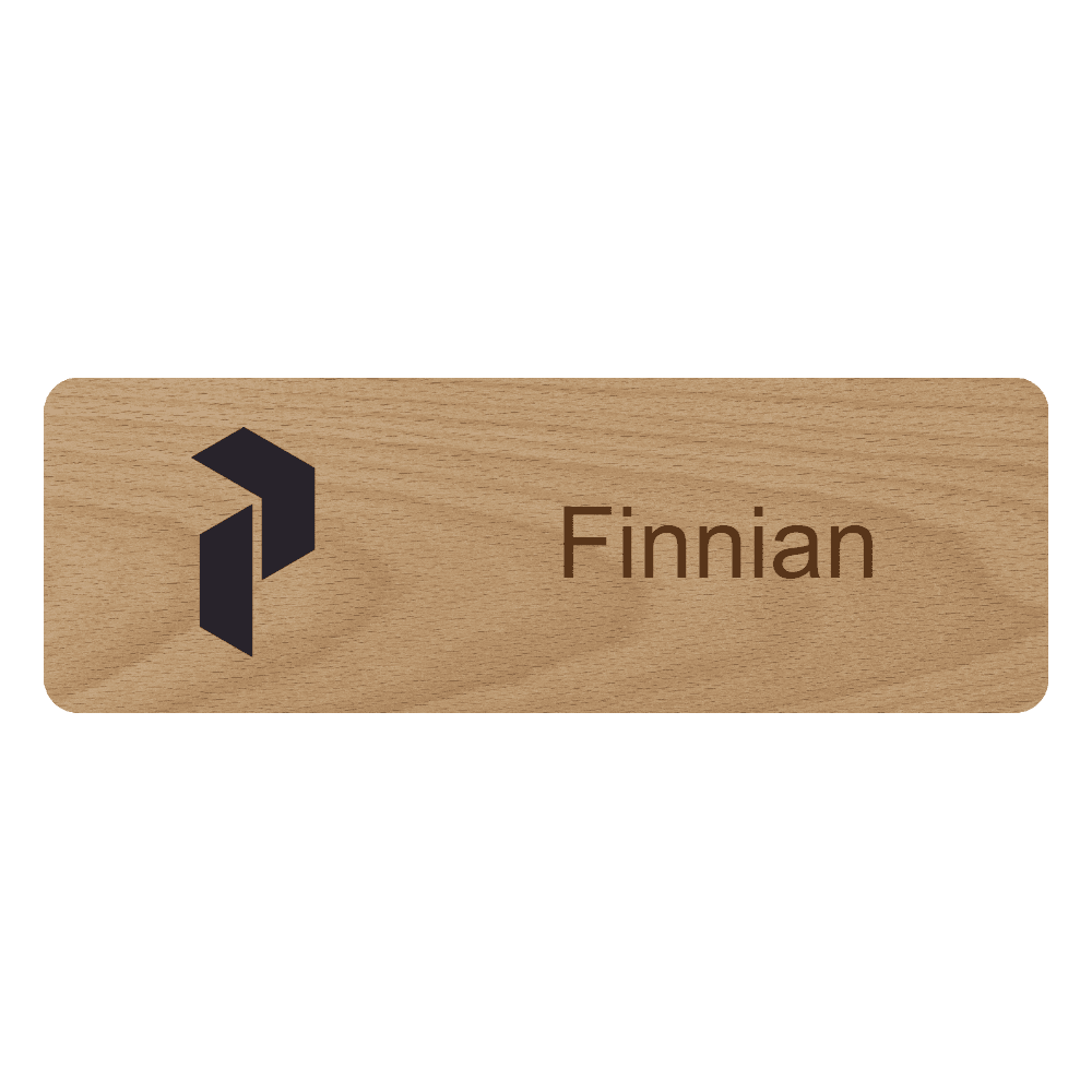 1 x 3 Engraved Wood Name Tag