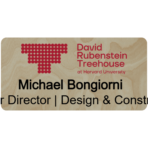 Harvard David Rubenstein Treehouse Name Tag - Customer's Product with price 9.75 ID qnvDtXCKwIB1_Ld3gvAs1ILV