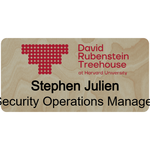 Harvard David Rubenstein Treehouse Name Tag - Customer's Product with price 9.75 ID dSQH2NX5rN8NBsCmalnxVsSW