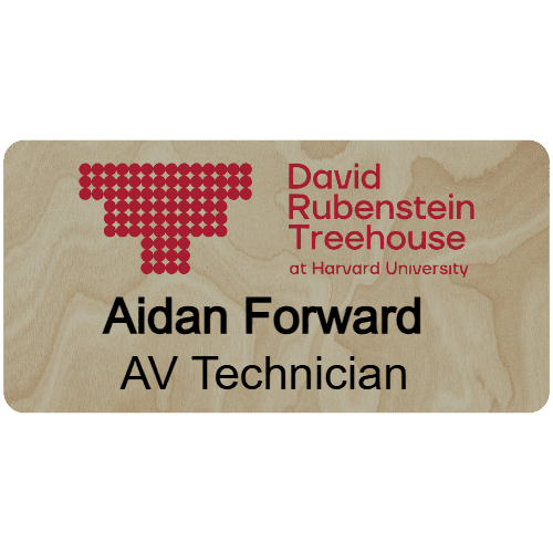 Harvard David Rubenstein Treehouse Name Tag - Customer's Product with price 9.75 ID -mAn4UAihl9wyGIYXAGhwkLW