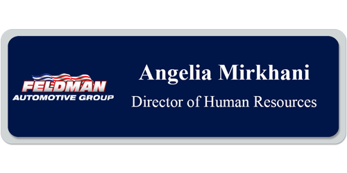 1 x 3 Floating Name Tag Sample - Feldman