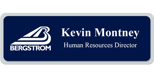 1 x 3 Floating Name Tag Sample - Bergstrom