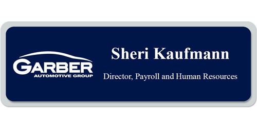 1 x 3 Floating Name Tag Sample - Garber