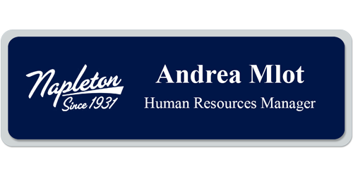 1 x 3 Floating Name Tag Sample - Napleton