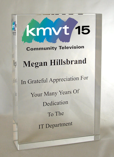 4x6 Optic Crystal Logo Award