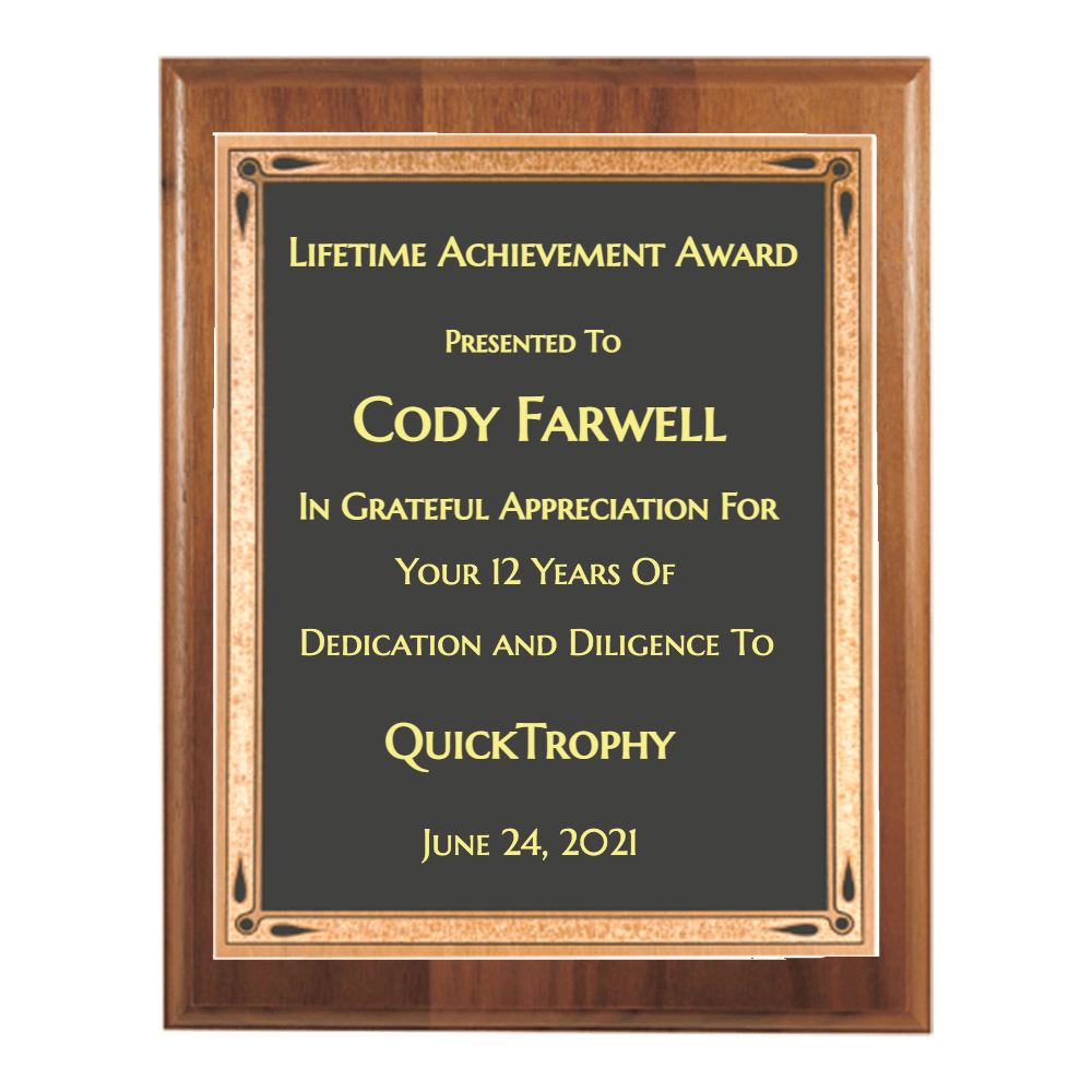 8"x10" Traditional Engraved Plaque - Customer's Product with price 54.00 ID VQAfd7sLwRYMF4PF_gbA9LEI