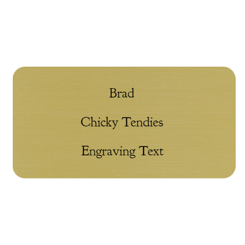 1½ x 3 Engraved Name Tag - Customer's Product with price 6.50 ID A9EXX4VnsIXoVPPrQeUd0OP-
